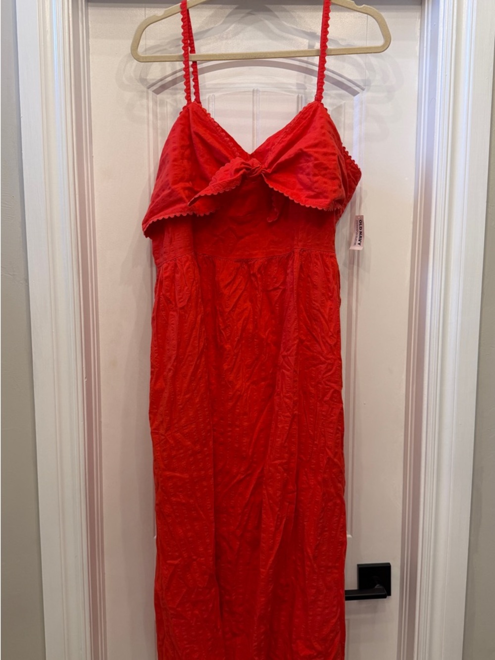 Old Navy Red Spaghetti-Strap Maxi Dress with Front Bow